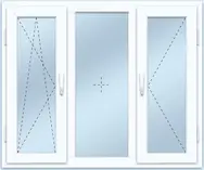 Трехстворчатое окно ПВХ Трехстворчатое окно ПВХ
